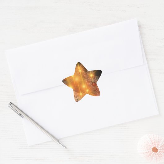 Dazzling Golden Holiday Ster Sticker (Envelop)