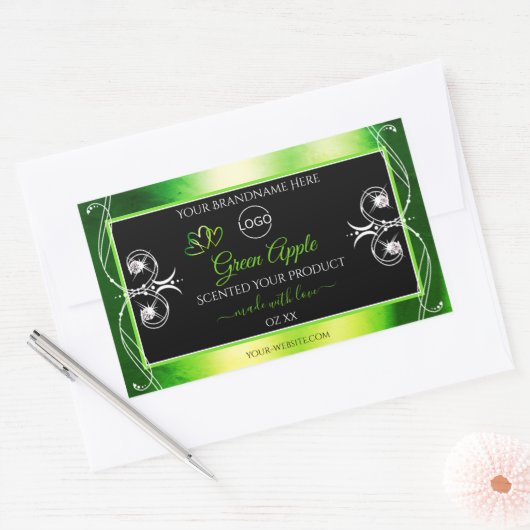 Dazzling Green Black Product Labels Jewels Logo (Envelop)