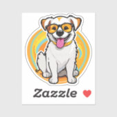 dazzling happy dog sticker (Vel)