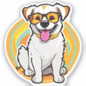 dazzling happy dog sticker (Voorkant)