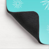 Dazzling Kerststerren Mousepad, Turquoise Muismat (Hoek)