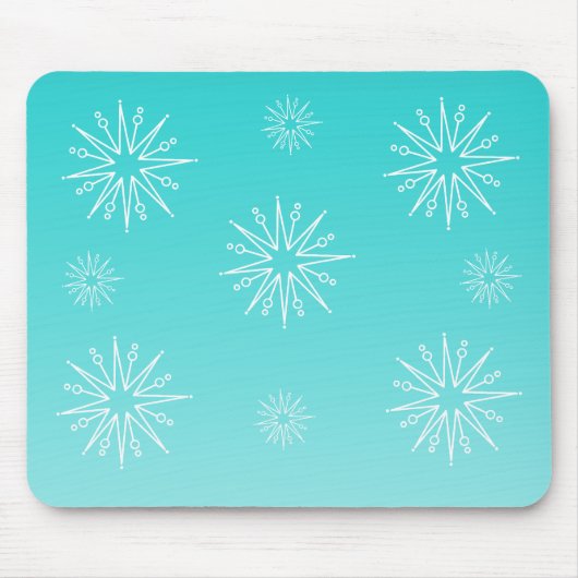 Dazzling Kerststerren Mousepad, Turquoise Muismat (Voorkant)