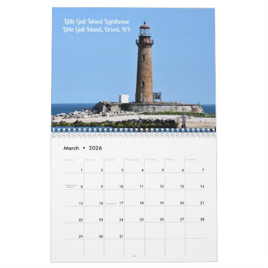 Dazzling Lighthouses o t Northeast wall calendar Kalender (Mar 2026)