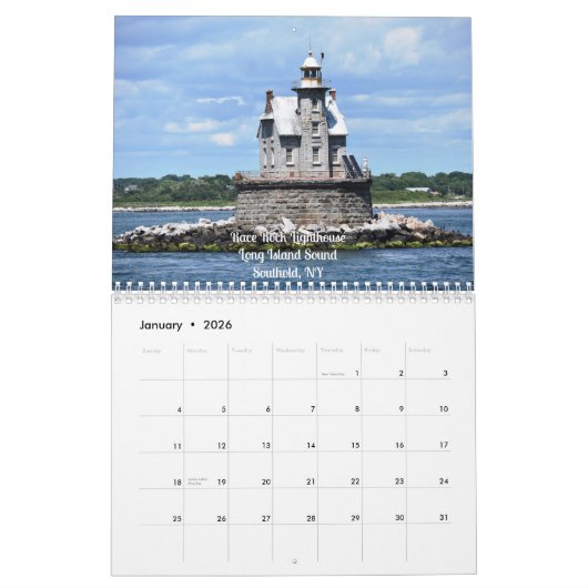 Dazzling Lighthouses o t Northeast wall calendar Kalender (Jan 2026)