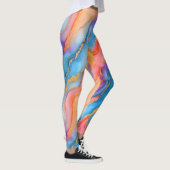 Dazzling Marble in Blues, Pinks, and Oranges Leggings (Rechts)