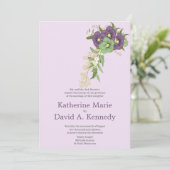 Dazzling Mauve Boho Best Floral Wedding Invitation Kaart (Staand voorkant)