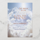 Dazzling op Cloud Nine 9 Pampas Vrijgezellenfeest Folie Uitnodiging (Voorkant)