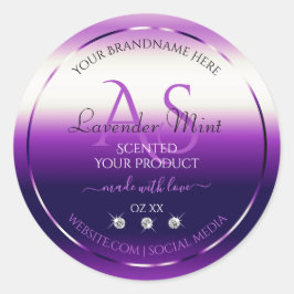 Dazzling Paarse Product Labels diamanten monogram