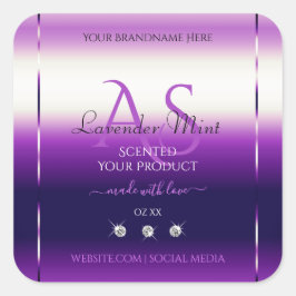 Dazzling Paarse Product Labels diamanten monogram