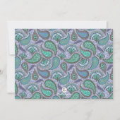 Dazzling Paisley Blue Baby shower Invitation Kaart (Achterkant)