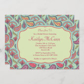 Dazzling Paisley Invitation Kaart (Voorkant / Achterkant)