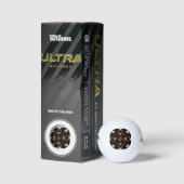 Dazzling Pink en Yellow Mandala Golfballen (Verpakking)