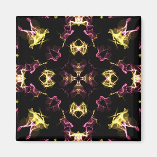 Dazzling Pink en Yellow Mandala Magneet (Voorkant)