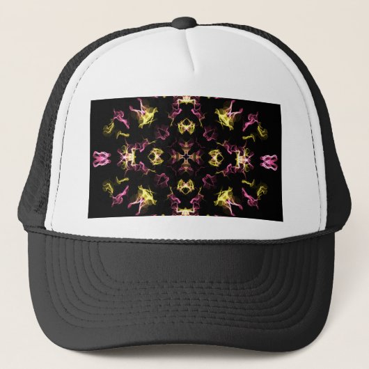 Dazzling Pink en Yellow Mandala Trucker Pet (Voorkant)