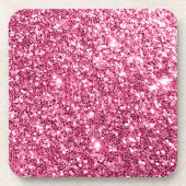 Dazzling Pink Glitter Bier Onderzetter (Voorkant)