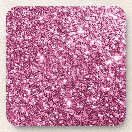 Dazzling Pink Glitter Bier Onderzetter (Voorkant)