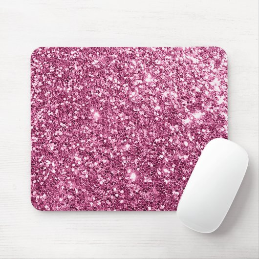 Dazzling Pink Glitter Muismat (Met muis)