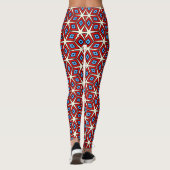 Dazzling red and blue geometric leggings (Achterkant)