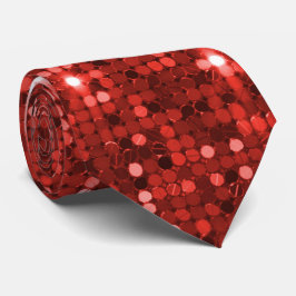 Dazzling Ruby Red Sequin Glitter Sparkle Stropdas