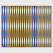 Dazzling Shiny Gold en Royal Blue Stripes Cadeaupapier (Vlak)