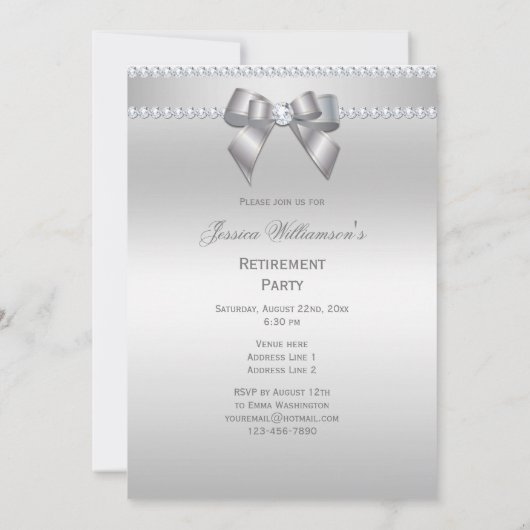 Dazzling Silver Pensioen Partij Kaart (Achterkant)