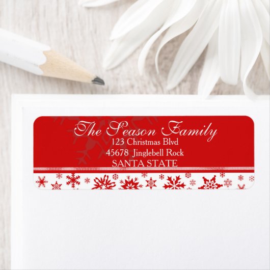 Dazzling Snowflake Holiday Adres label (Insitu)