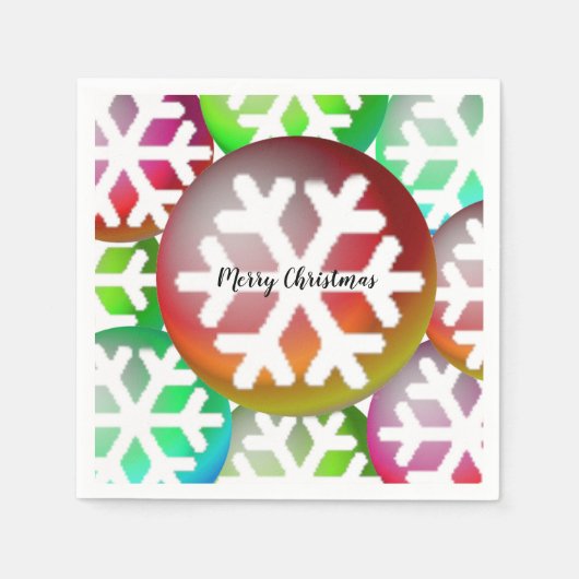 Dazzling Snowflake Pattern-kerstpapier Napkins Servet (Voorkant)