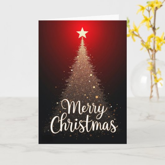 Dazzling Sparkle Tree Christmas card Kaart (Gele Bloem)