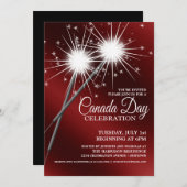 Dazzling Sparklers Canada Day Party-uitnodigingen Kaart (Voorkant / Achterkant)
