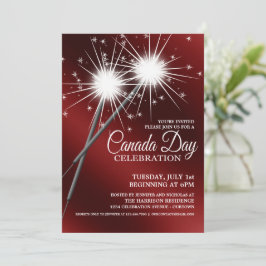 Dazzling Sparklers Canada Day Party-uitnodigingen Kaart