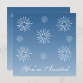 Dazzling Stars Holiday Uitnodiging, blauw Kaart (Voorkant / Achterkant)