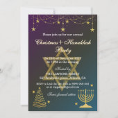 Dazzling Stars Kerstmis-Chanoeka Party Uitnodiging (Voorkant)