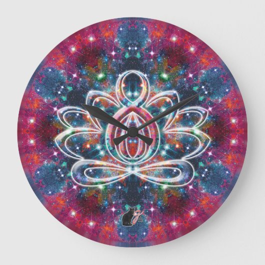 Dazzling Zen Lotus Clock Grote Klok (Voorkant)