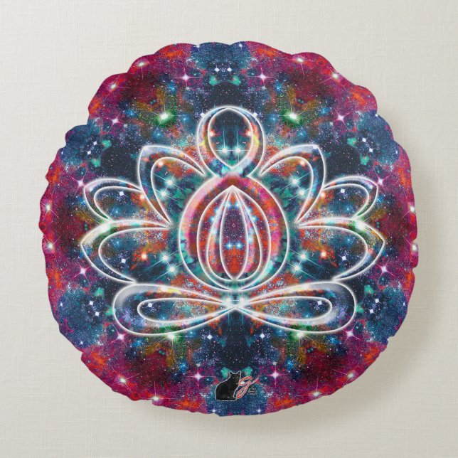 Dazzling Zen Lotus Rond Kussen (Voorkant)