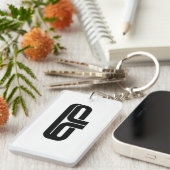 DB9 Logo-sleutelrechthoek blk Sleutelhanger (Voorkant Rechts)