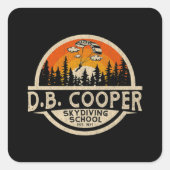 DB Cooper Classic Vierkante Sticker (Voorkant)