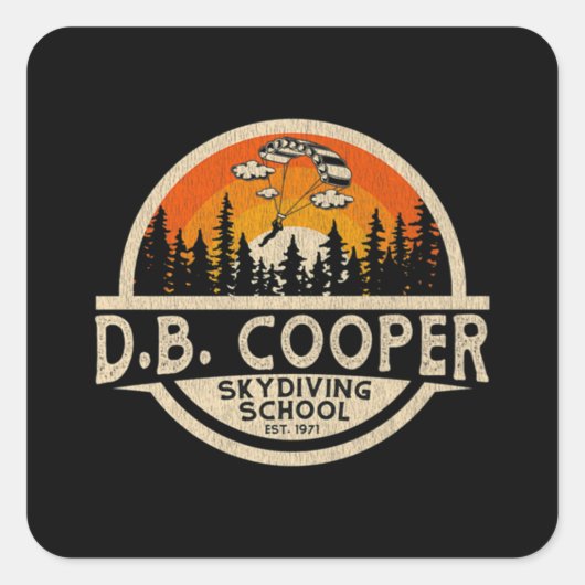 DB Cooper Classic Vierkante Sticker (Voorkant)