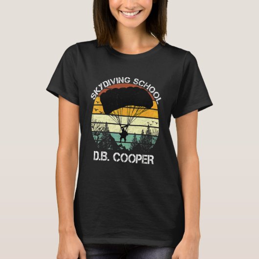 Db Cooper parachuteschool voor mannen T-shirt (Voorkant)