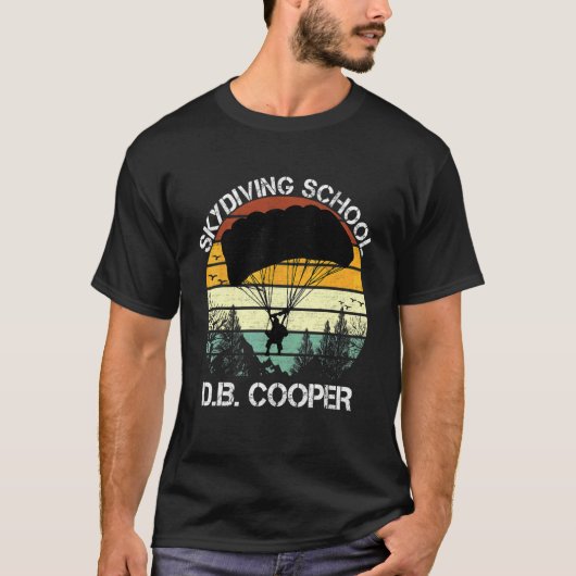 Db Cooper parachutespringersschool voor mannen T-shirt (Voorkant)