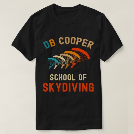 DB Cooper School of Skydiving D B Cooper Retro Sky T-shirt (Design voorkant)