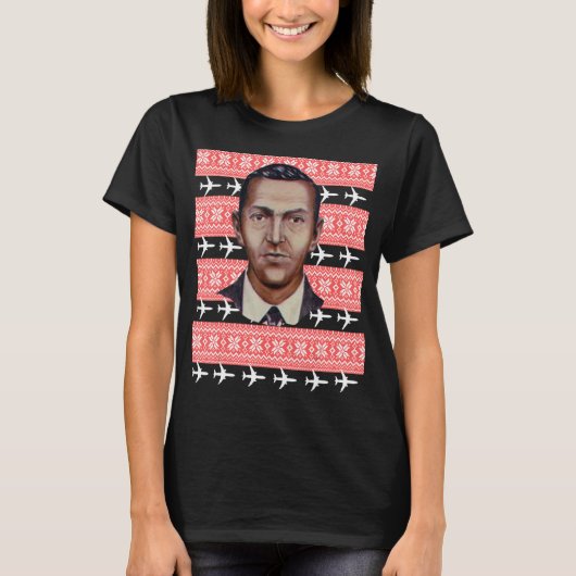 DB Cooper Ugly KerstSweater High Jacker Plane T-shirt (Voorkant)
