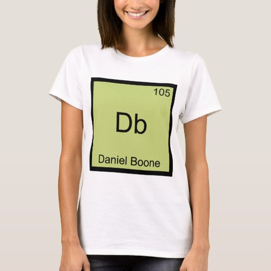 Db - Daniel Boone Grappig Chemie Elementsymbool T-shirt (Voorkant)