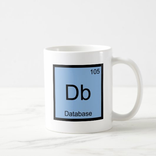Db - Database scheikunde elementsymbool grappige T Koffiemok (Rechts)