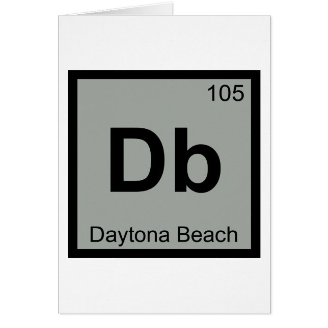 Db - Daytona Beach Florida City Chemistry Symbol (Voorkant)