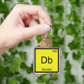 Db - Decibel Scheikunde Element Symbool Ruis Tee Sleutelhanger (Hand)