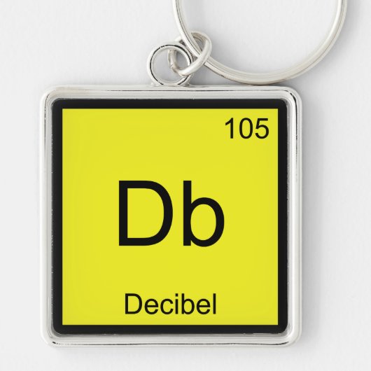 Db - Decibel Scheikunde Element Symbool Ruis Tee Sleutelhanger (Voorkant)