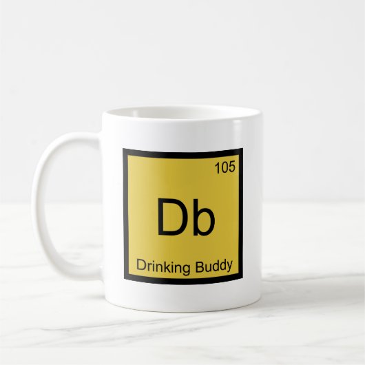 Db - Drink boeddscheikundedelement - Symbool T-shi Koffiemok (Links)