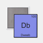 Db - Dweeb Grappige Chemie Elementsymbool T-shirt Magneet (Voorkant / Achterkant)
