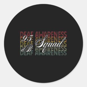 DB Squad Hand Gebarentaal Gehoorverlies Bewustzijn Ronde Sticker