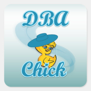 DBA Chick #3 Vierkante Sticker